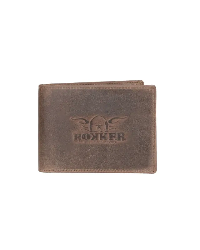 Rokker Traveler lommebok brun skinn