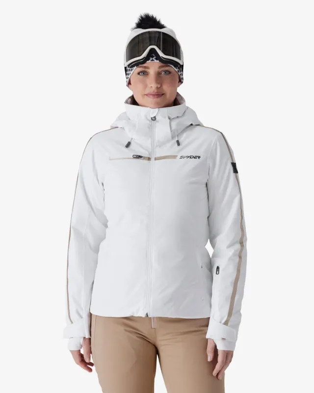 Spyder Titania skijakke dame hvit tettsittende