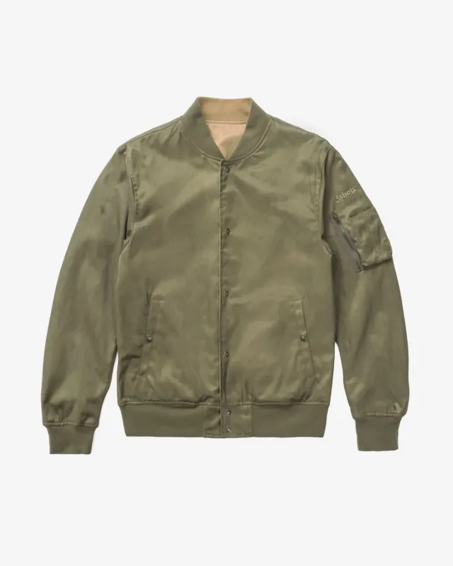 Schott NYC 9507 bomberjakke sage vendbar