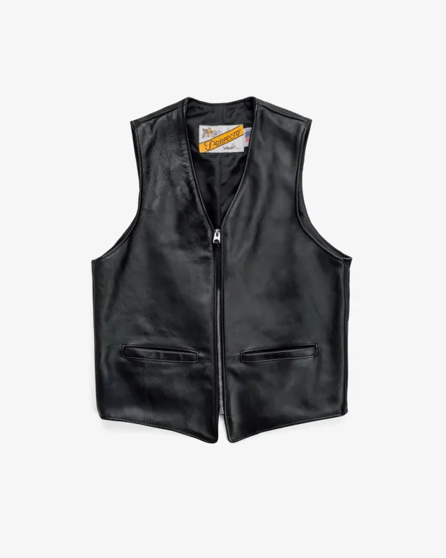 Schott NYC 193V mc-vest svart nakent kuskinn