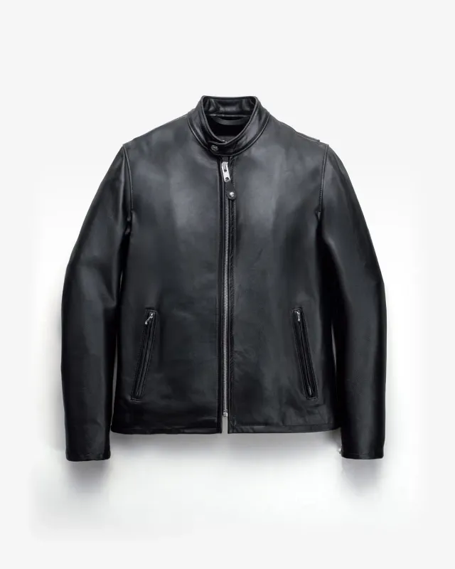 Schott NYC 554 café racer skinnjakke svart nubuck