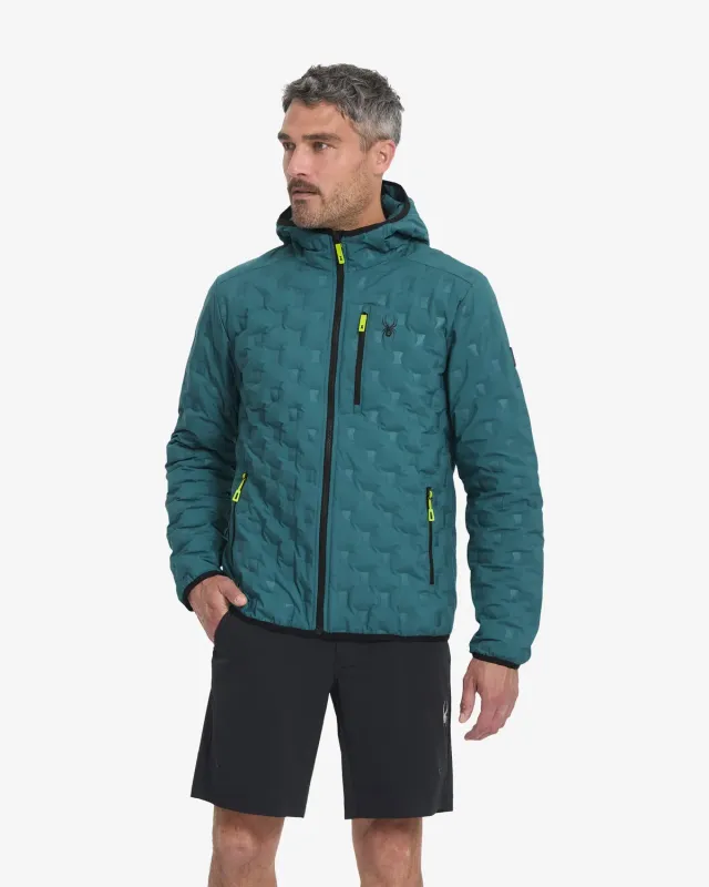 Spyder Zenith Hooded dunjakke herre petrol lett