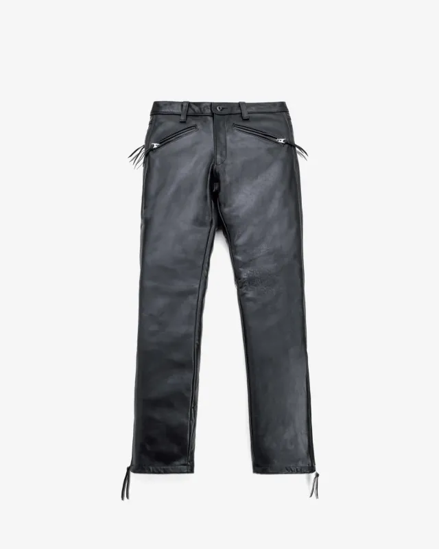 Schott NYC 601P motorsykkelbukse black skinn slitesterk