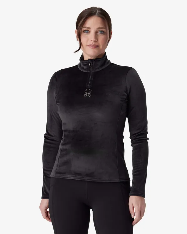 Spyder Shimmer Bug Half Zip dame black – lett fleece