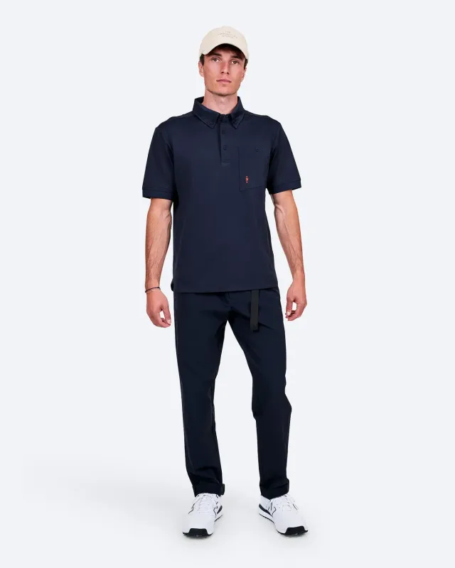 The Mountain Studio Q-9 poloskjorte Sky Captain stretch