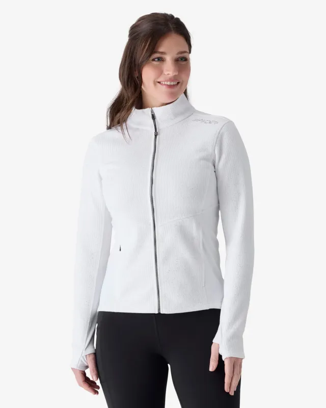 Spyder Luxe Sweater fleecejakke dame hvit lett