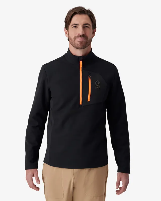 Spyder Bandit fleecegenser half-zip Fusion Orange stretch